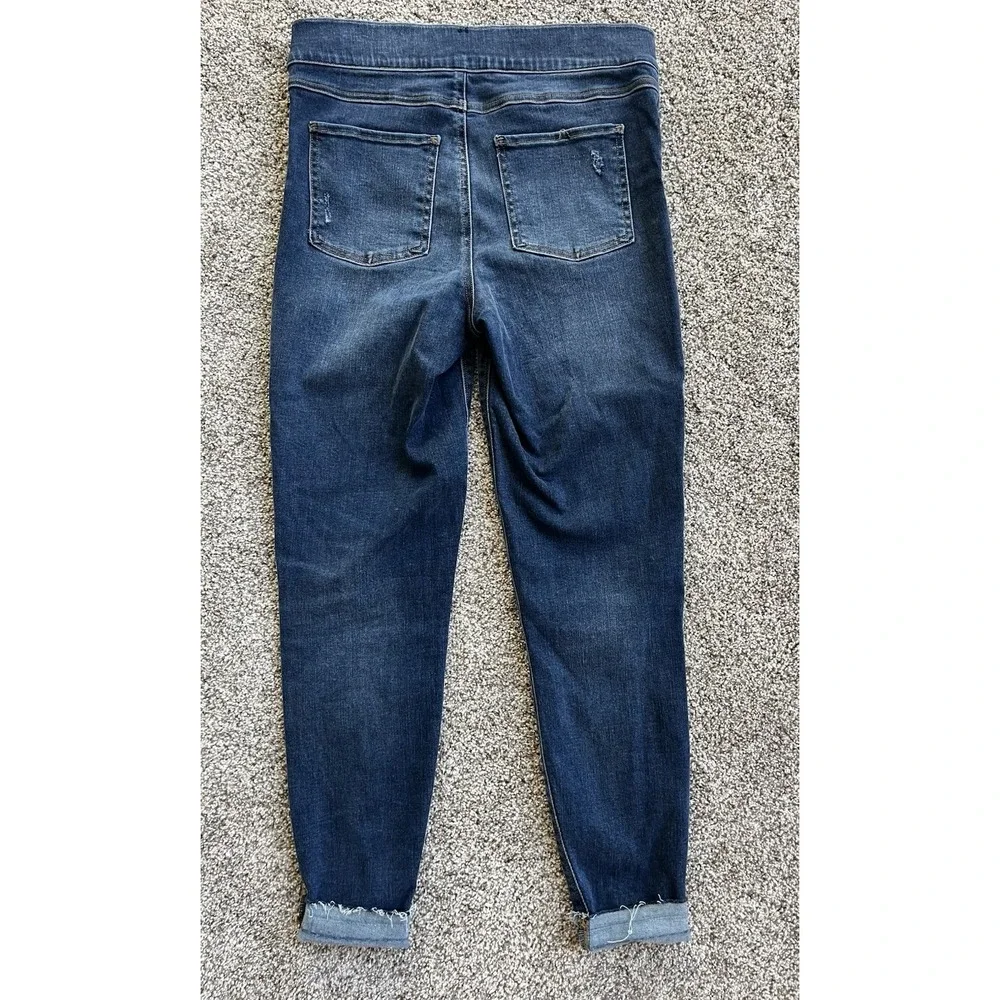 Spanx Stretch‎ denim Blue jeans leggings size M Pull On Tummy Control